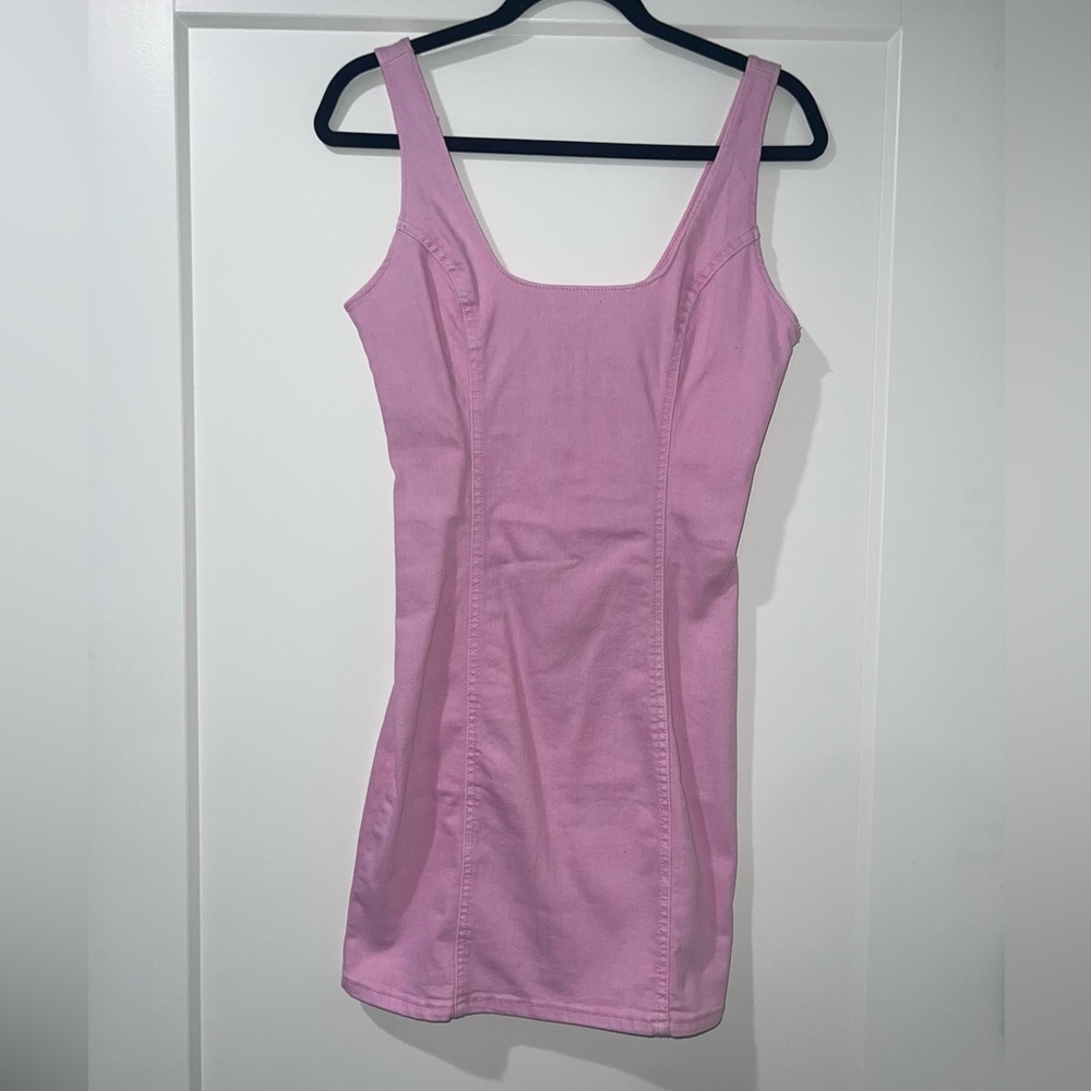 Pink Denim Tank Dress